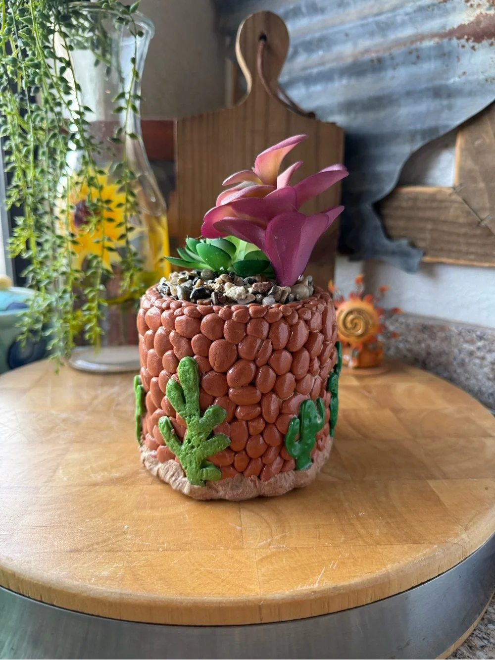 Handmade Desert Fairy Cottage planter-Southwestern Mini Succulent